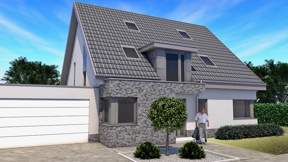 Einfamilienhaus mit Satteldach in Planung